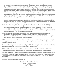 Form DHCS6204 &quot;Medi-Cal Clinical Medical Laboratory Application&quot; - California, Page 3