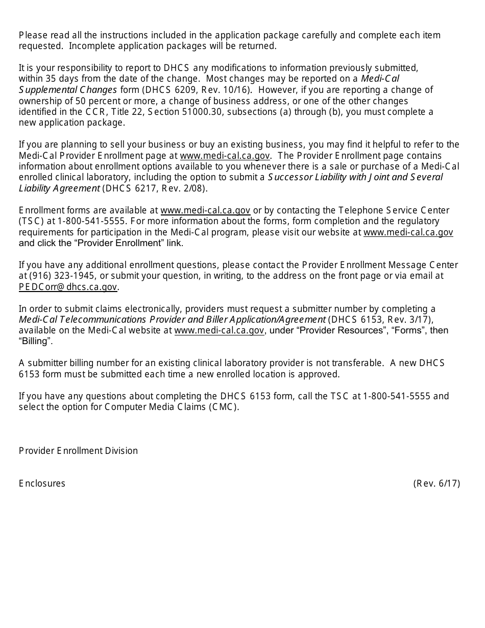 Form DHCS6204 Medi-Cal Clinical Medical Laboratory Application - California, Page 4