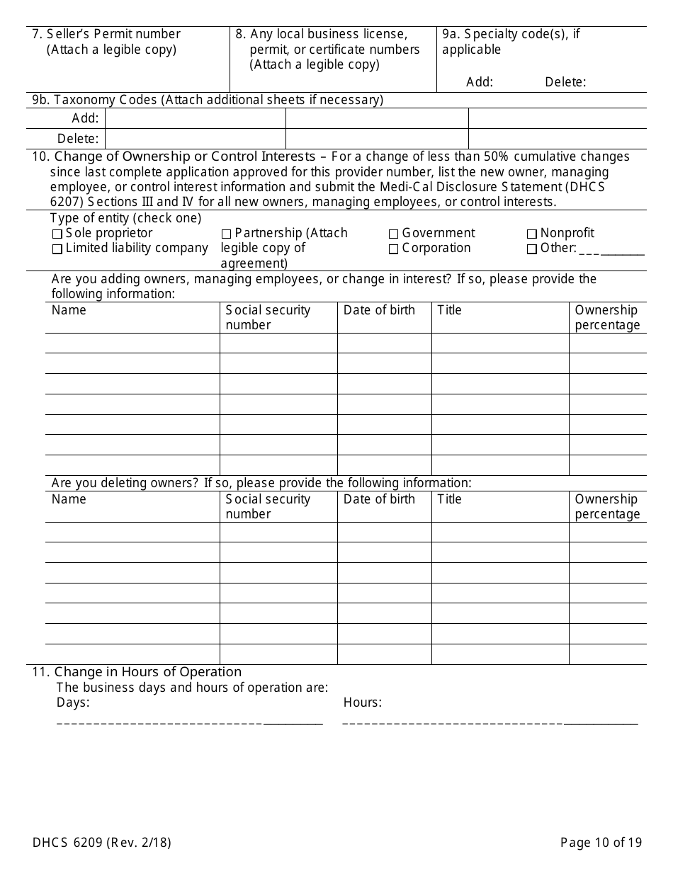 Form DHCS6209 Medi-Cal Supplemental Changes - California, Page 12