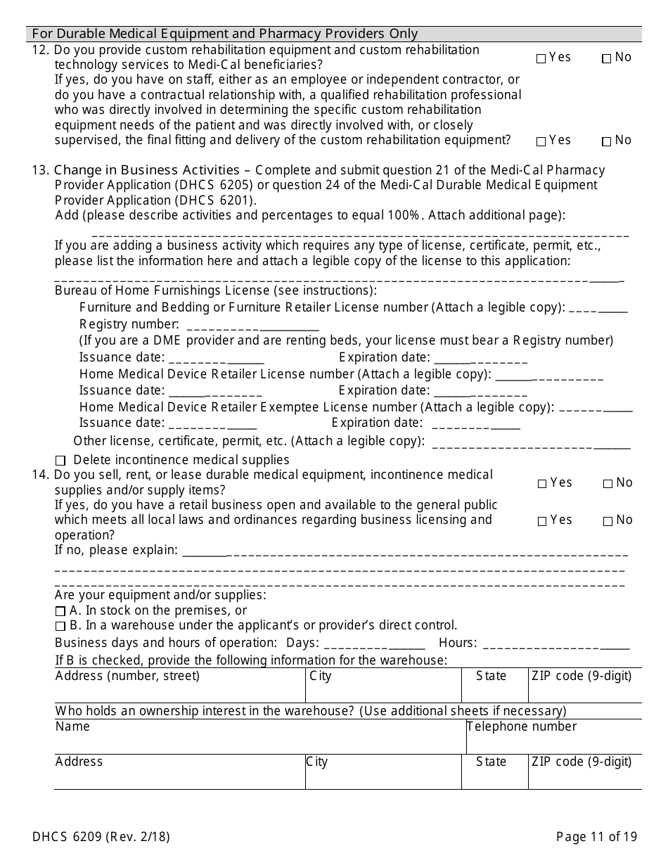Form DHCS6209 Medi-Cal Supplemental Changes - California, Page 13