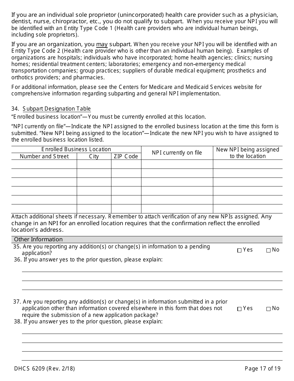 Form DHCS6209 Medi-Cal Supplemental Changes - California, Page 19