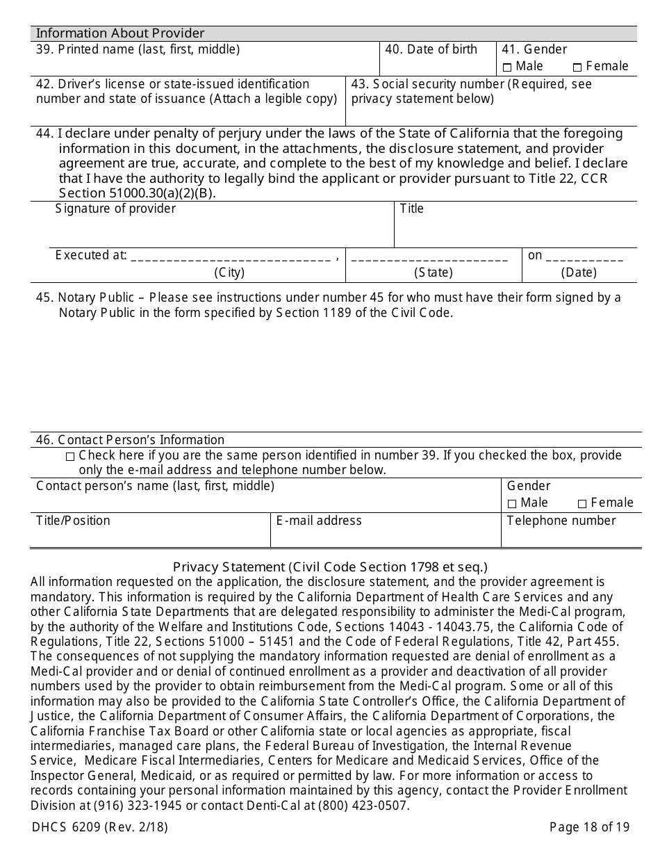 Form DHCS6209 Medi-Cal Supplemental Changes - California, Page 20