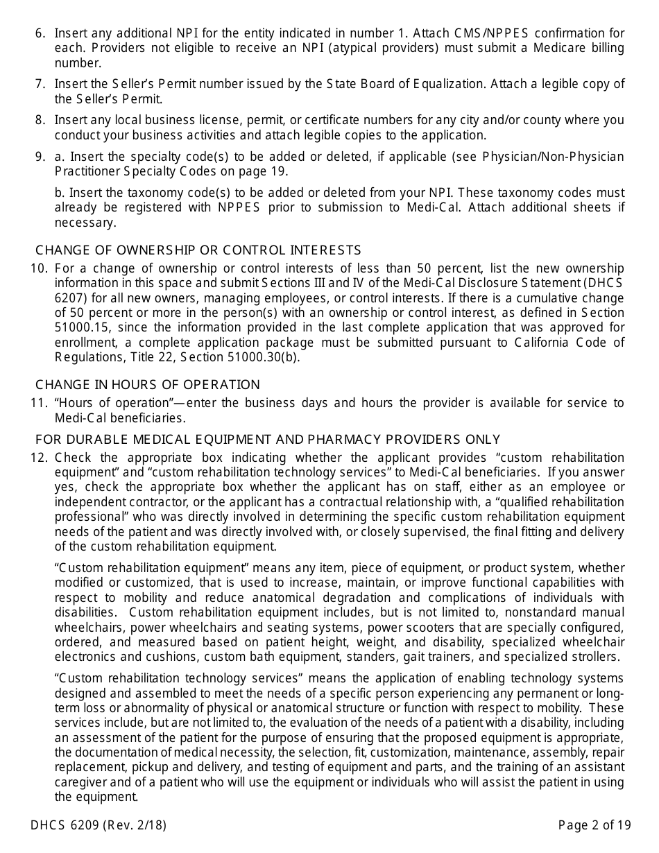 Form DHCS6209 Medi-Cal Supplemental Changes - California, Page 4