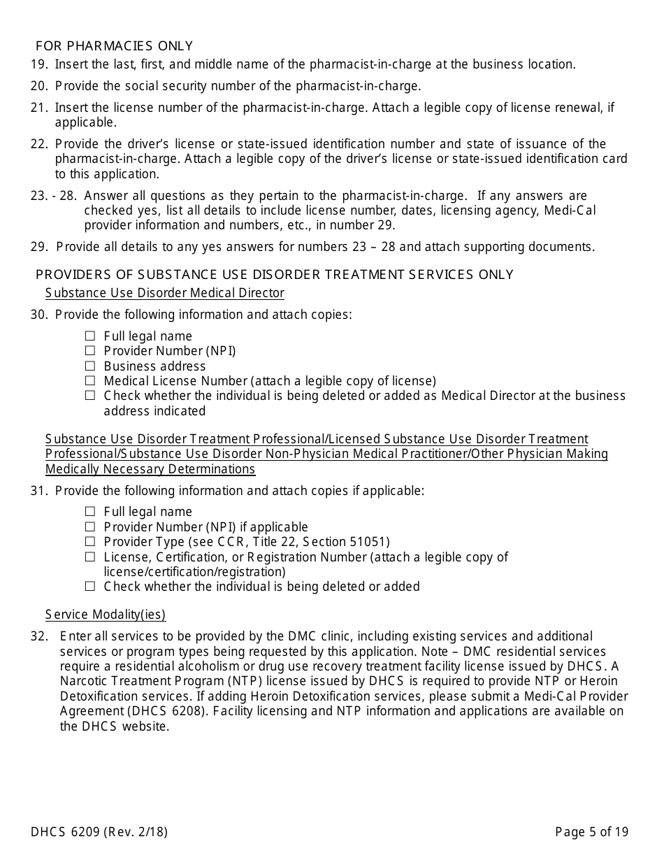 Form DHCS6209 Medi-Cal Supplemental Changes - California, Page 7