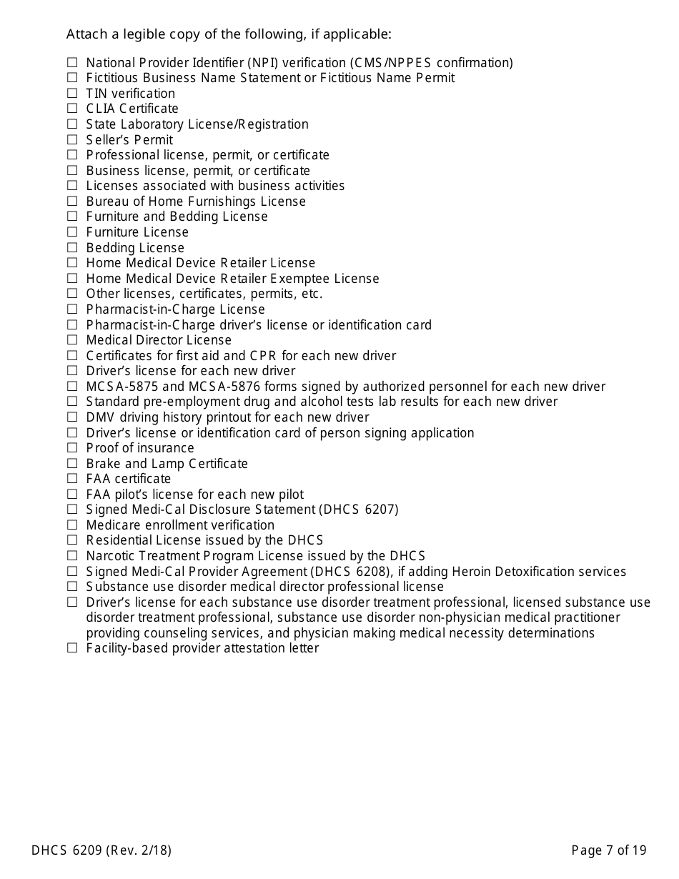 Form DHCS6209 Medi-Cal Supplemental Changes - California, Page 9