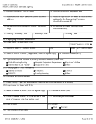Form DHCS6248 Medi-Cal Non-physician Medical Practitioner and Licensed Midwife Application - California, Page 8