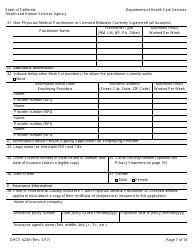 Form DHCS6248 Medi-Cal Non-physician Medical Practitioner and Licensed Midwife Application - California, Page 9