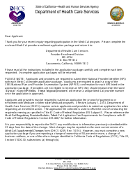 Document preview: Form DHCS6204 Medi-Cal Provider Application - California
