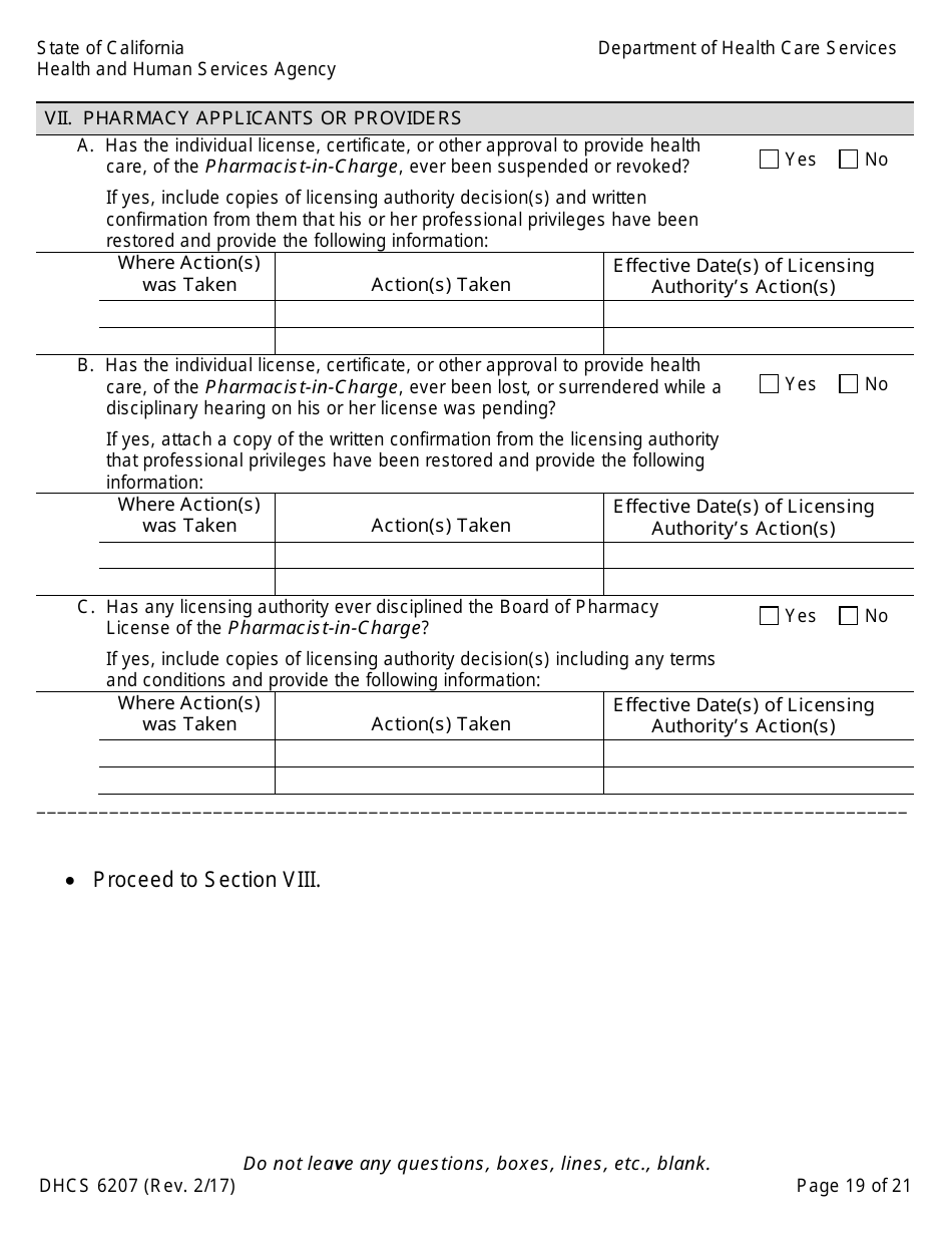Form DHCS6207 Medi-Cal Disclosure Statement - California, Page 24