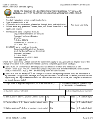 Form DHCS9096 Medi-Cal Change of Location Form for Individual Physician or Individual Dentist Practices Relocating Within the Same County - California, Page 6