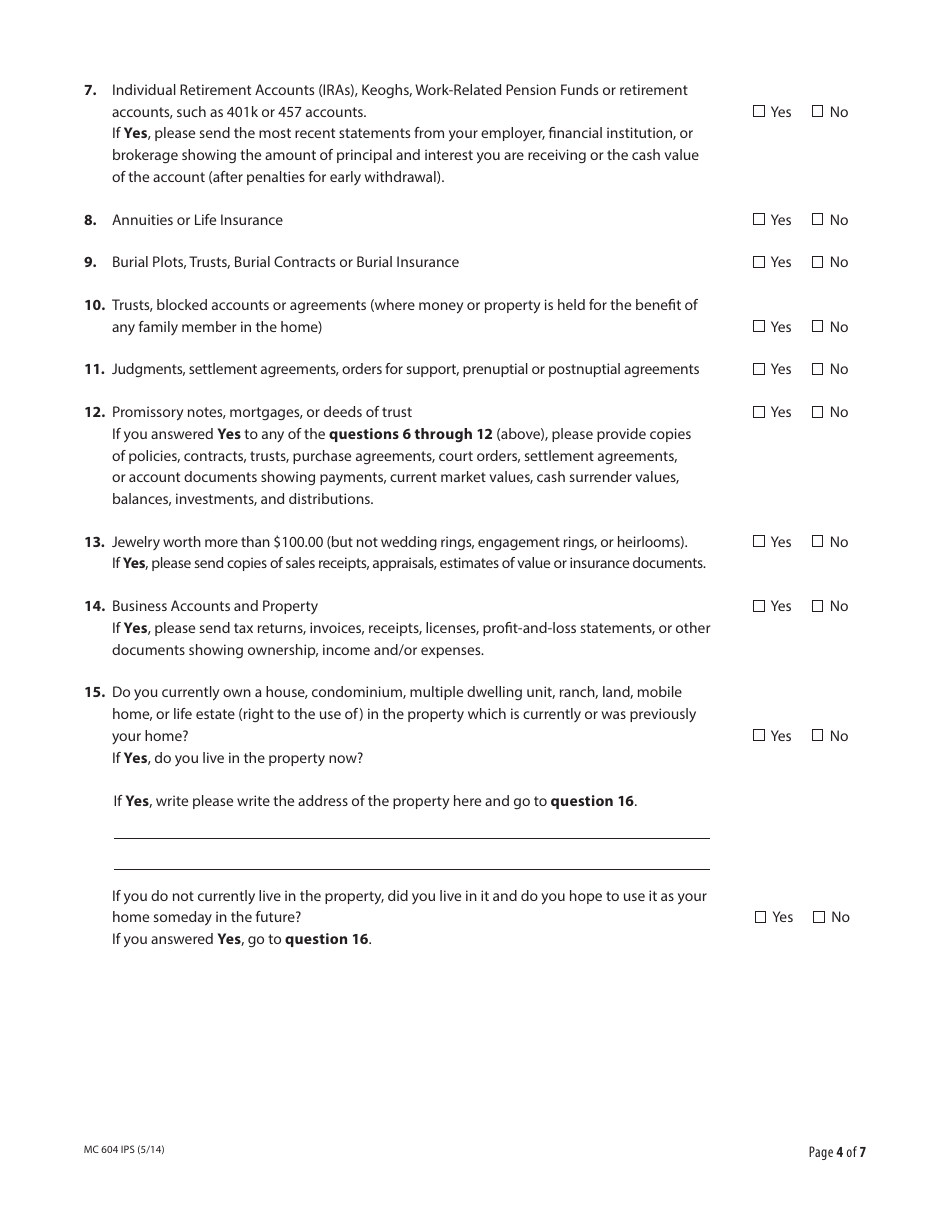 Form MC604 IPS - Fill Out, Sign Online and Download Printable PDF ...