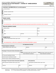 Form CEM-1202A &quot;Contractor Action Request - Change of Name/Address&quot; - California