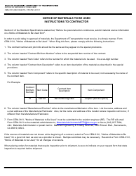 Form CEM-3101 Notice of Materials to Be Used - California, Page 2