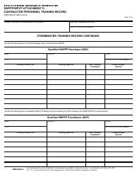 Form CEM-20DCON &quot;Swppp/Wpcp Attachment D - Contractor Personnel Training Record&quot; - California, Page 2