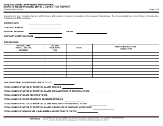 Document preview: Form CEM-6205 Dispute Review Board (Drb) Completion Report - California