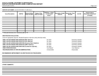 Form CEM-6205 Dispute Review Board (Drb) Completion Report - California, Page 2