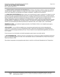 Formulario RW10-7 &quot;Aviso De Informacion General&quot; - California (Spanish), Page 2