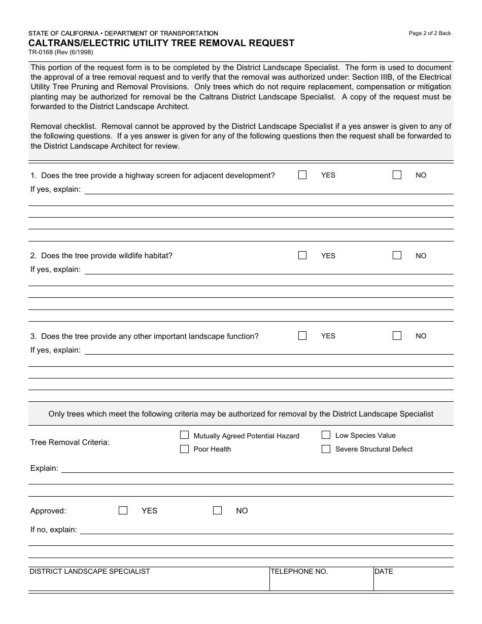 Form TR-0168 - Fill Out, Sign Online and Download Fillable PDF ...