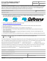 Form ADM-3046 Caltrans Logo Permission Form - California