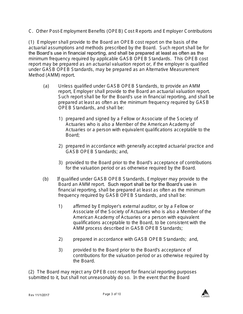 Agreement and Election to Prefund Other Post Employment Benefits Through Calpers - California, Page 3