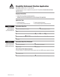 Document preview: Form PERS-BSD-369-D Disability Retirement Election Application - California
