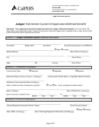 Document preview: Judges' Retirement System II Application/Defined Benefit - California