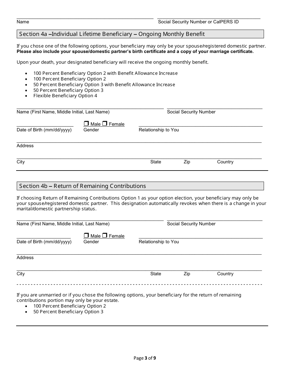Judges Retirement System II Application / Defined Benefit - California, Page 3