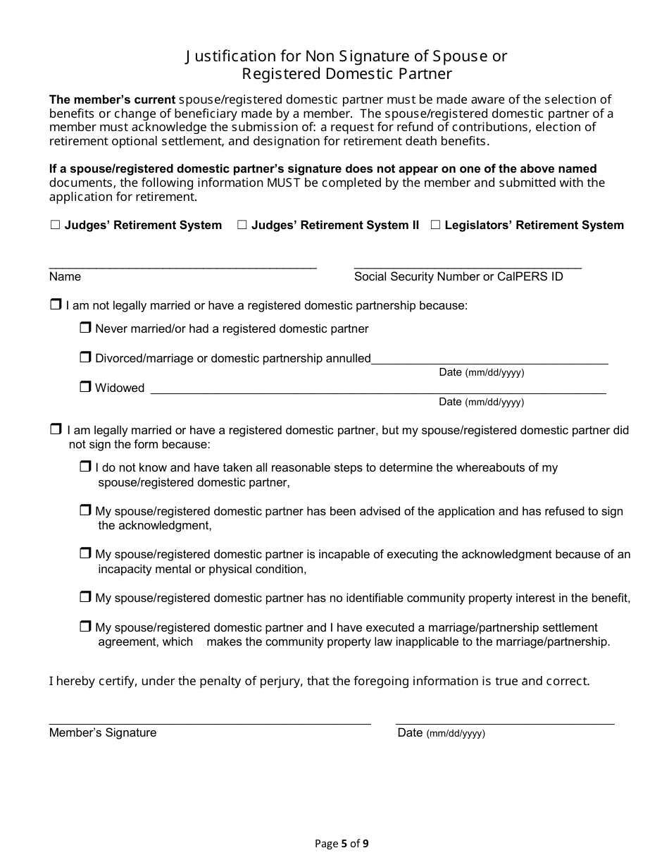 Judges Retirement System II Application / Defined Benefit - California, Page 5