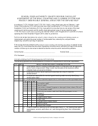 School Food Authority on-Site Review Checklist - Kentucky