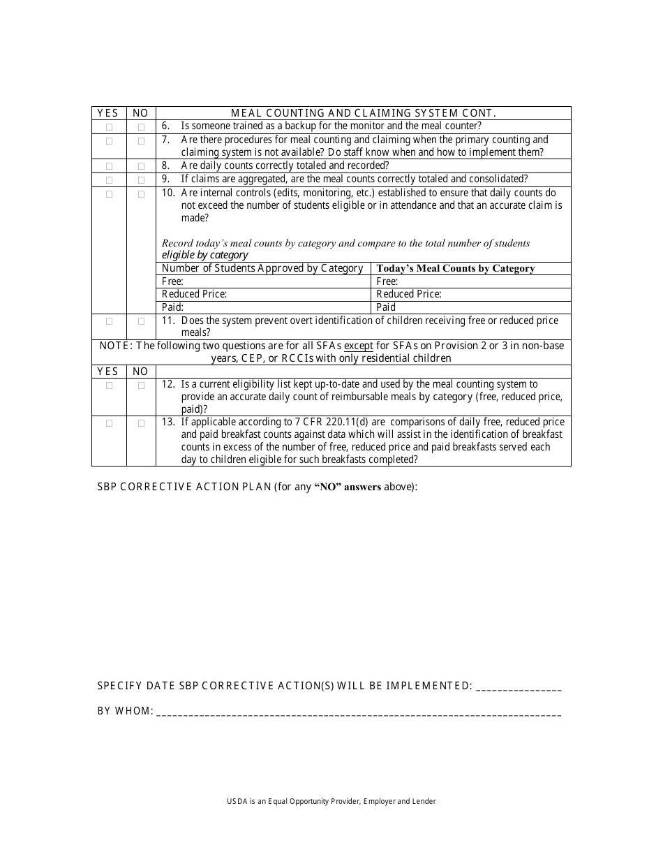 School Food Authority on-Site Review Checklist - Kentucky, Page 2
