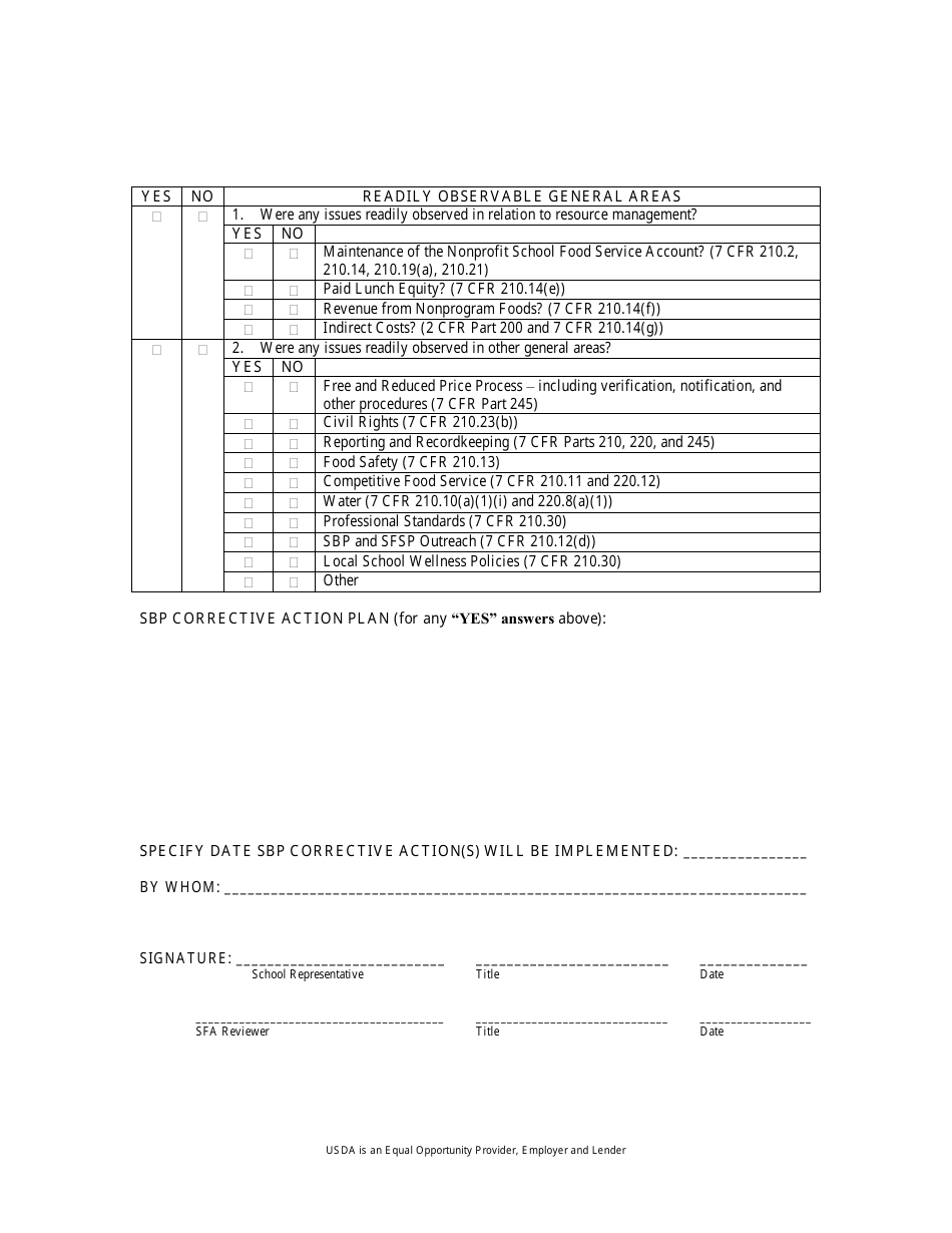 School Food Authority on-Site Review Checklist - Kentucky, Page 3