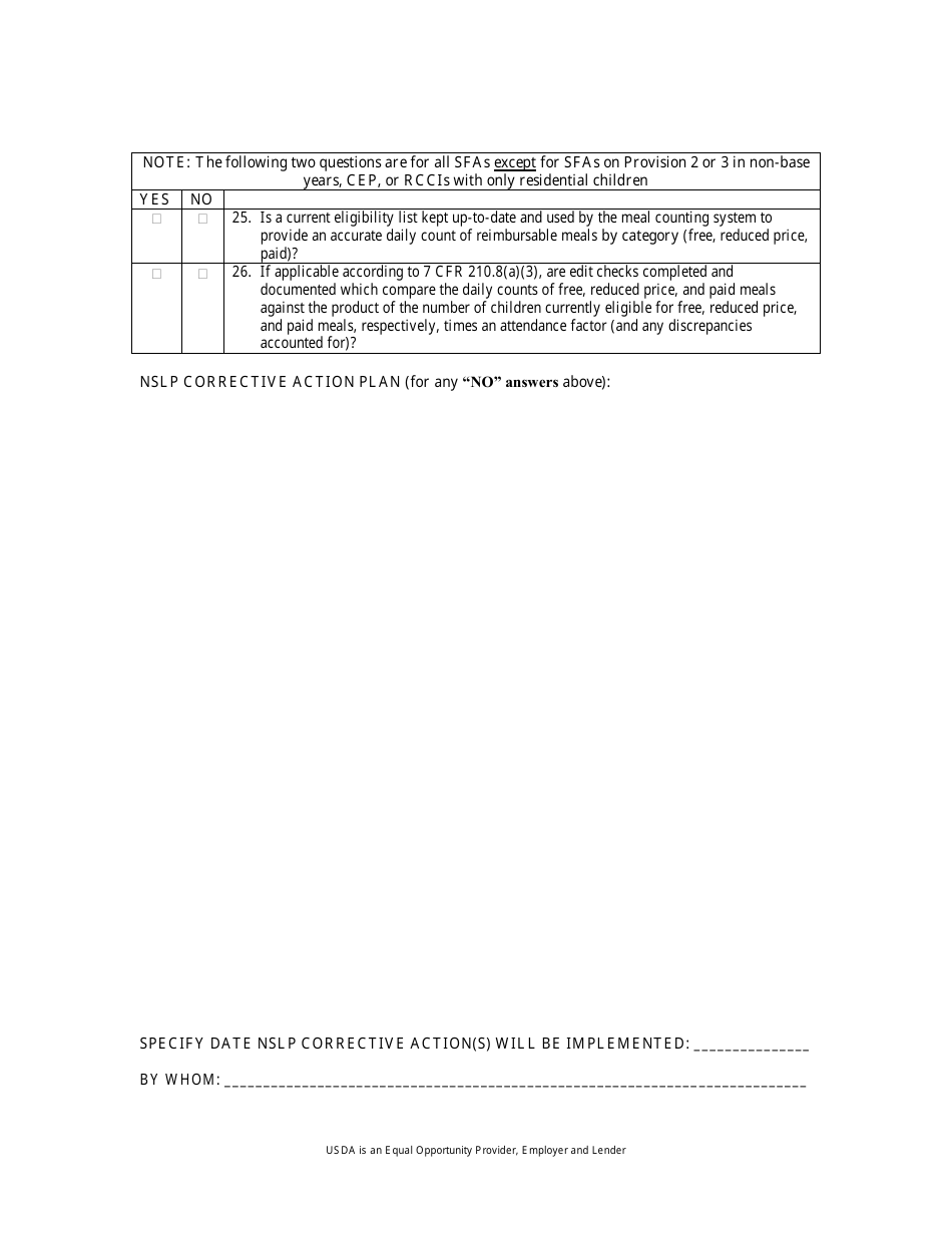 School Food Authority on-Site Review Checklist - Kentucky, Page 6