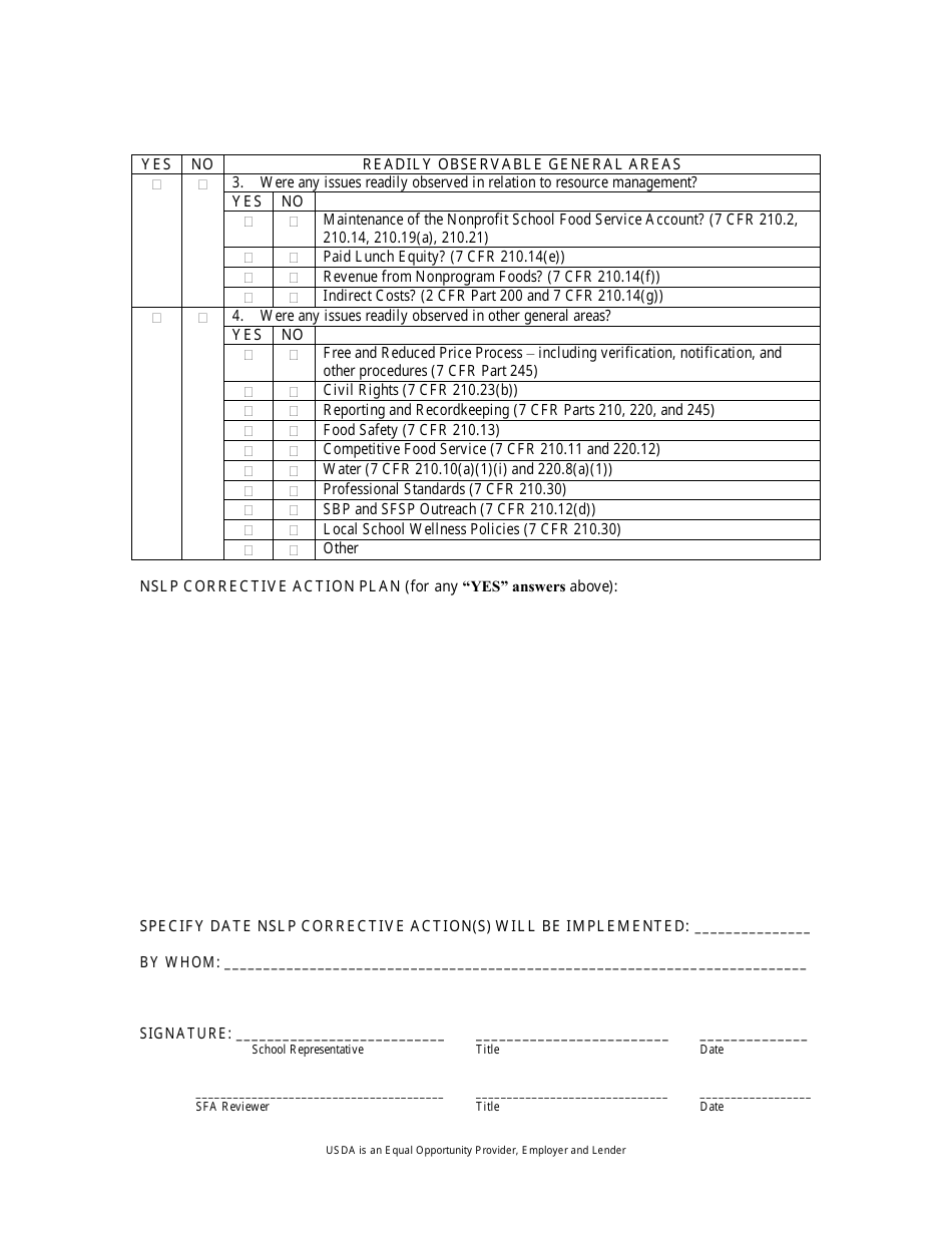 School Food Authority on-Site Review Checklist - Kentucky, Page 7