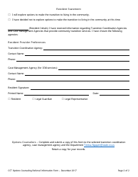 &quot;Options Counseling Referral Information Form&quot; - Colorado, Page 2