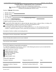 Document preview: Certification Statement/Case Summary - Colorado Medical Assistance Program - Colorado