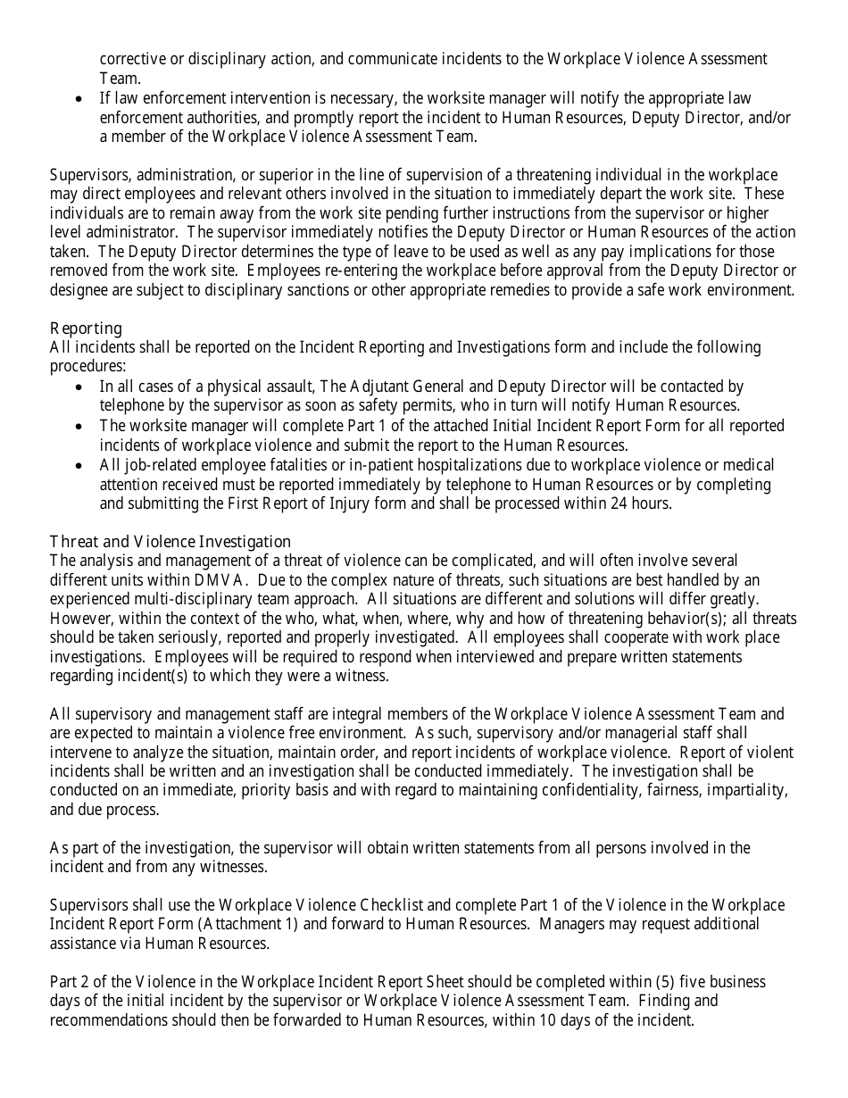 Violence in the Workplace Check List - Colorado, Page 10