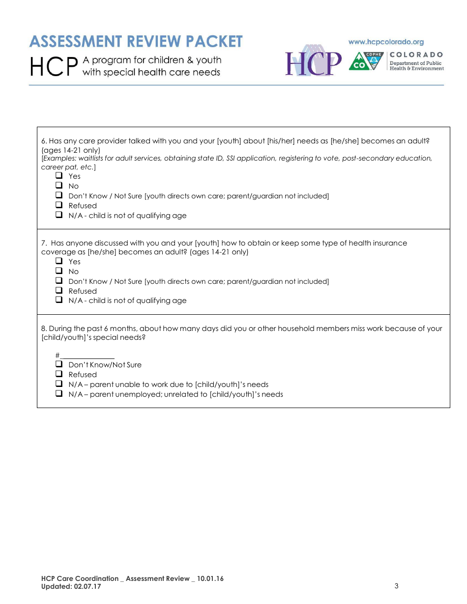 Assessment Review Packet - Colorado, Page 3