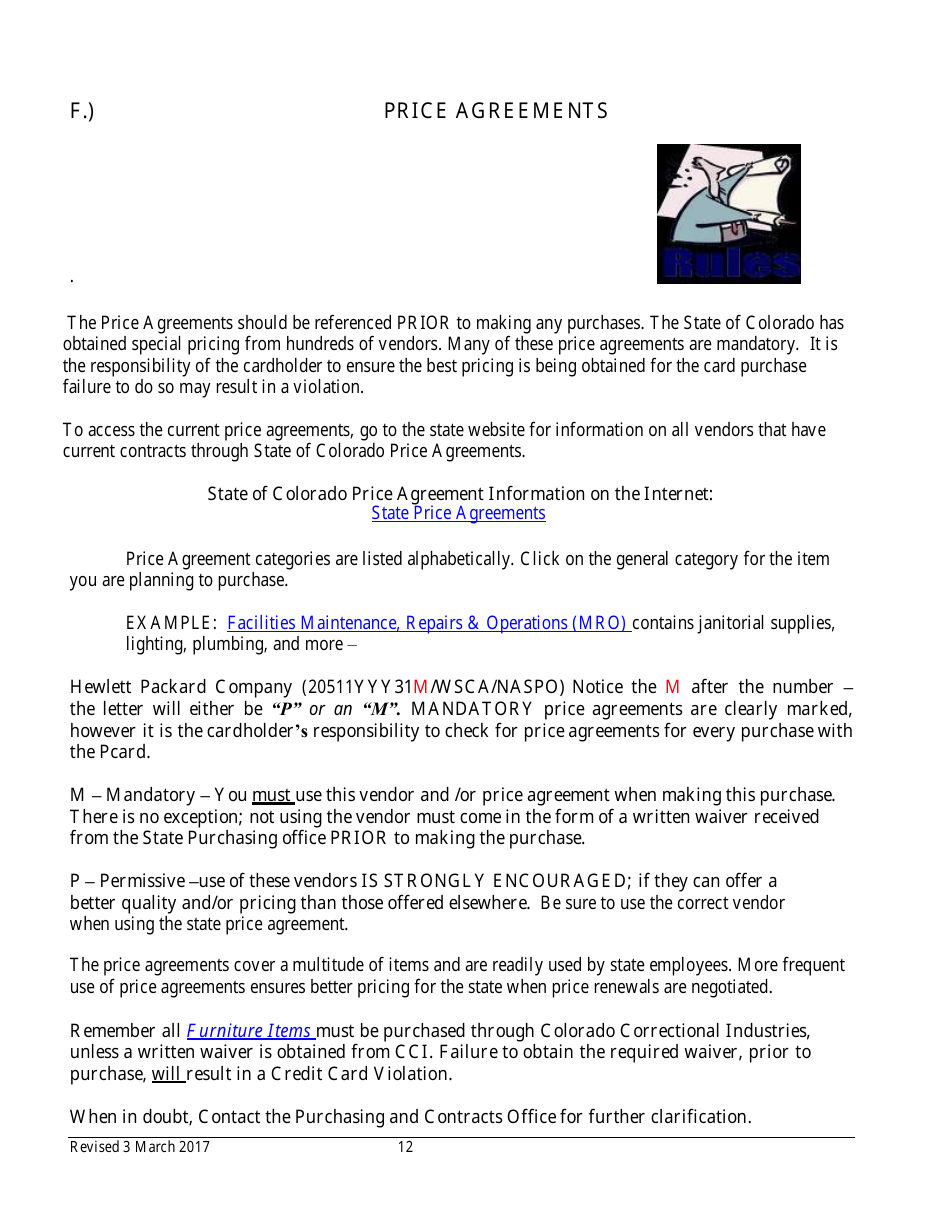 Procurement Card Department Manual - Colorado, Page 12