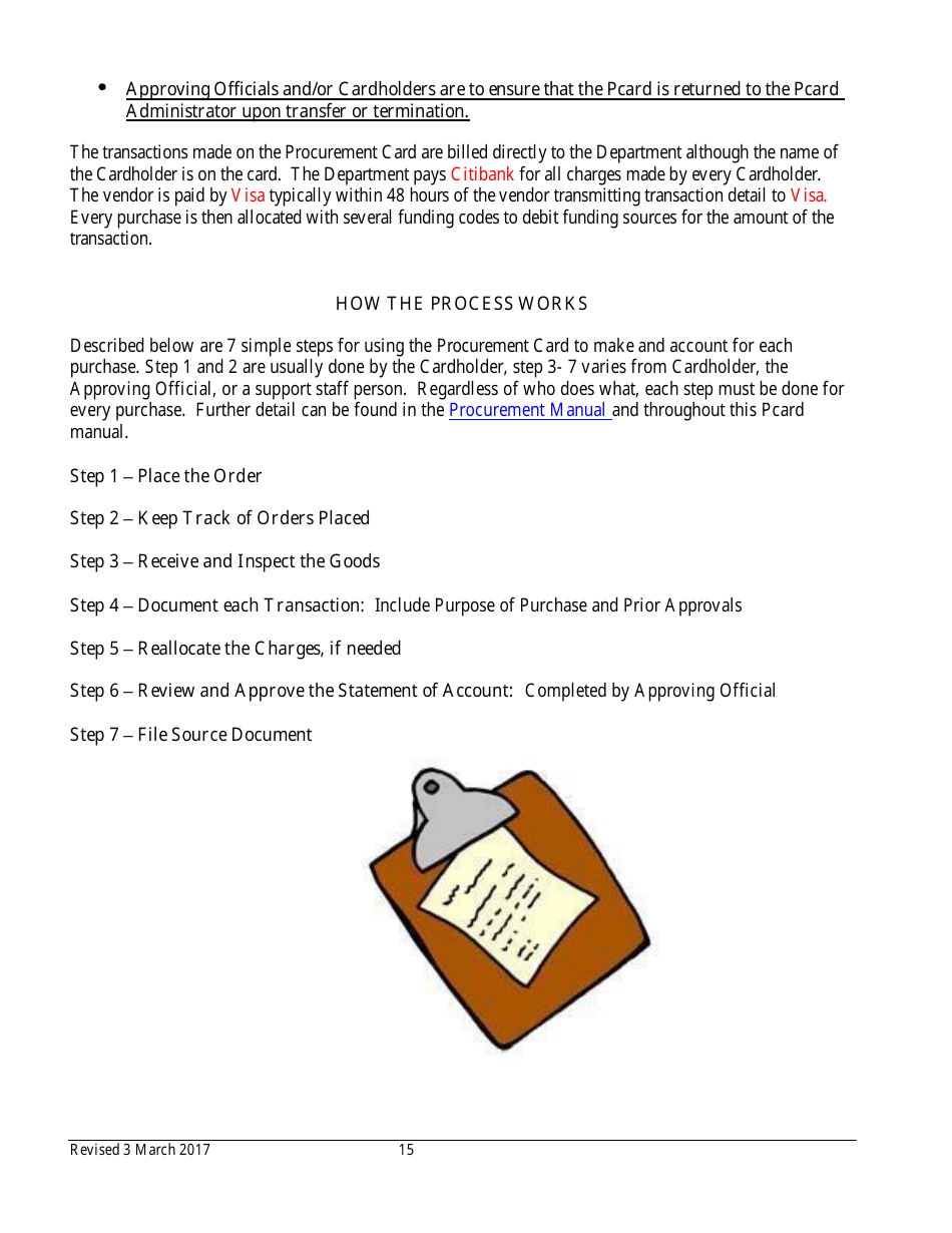 Procurement Card Department Manual - Colorado, Page 15