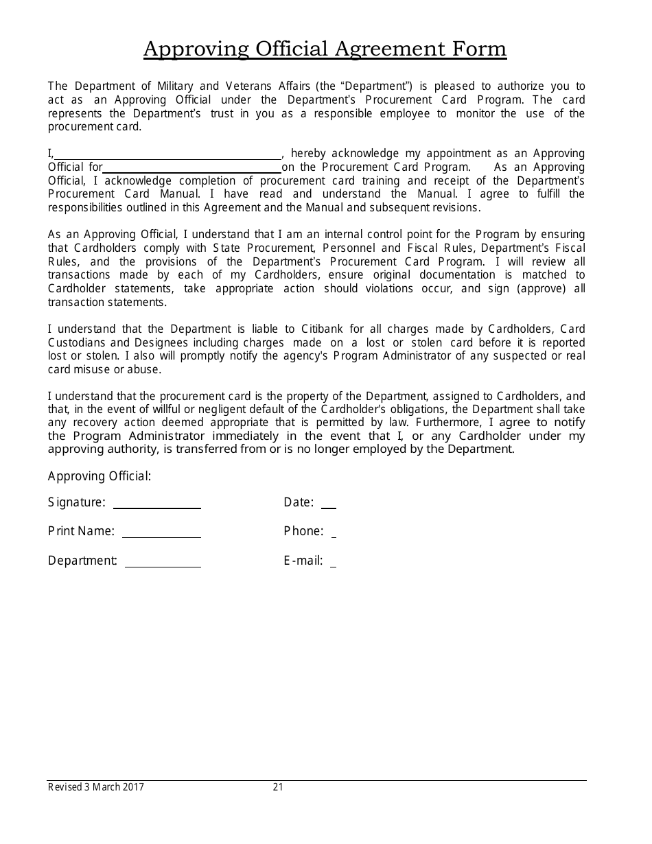 Procurement Card Department Manual - Colorado, Page 21