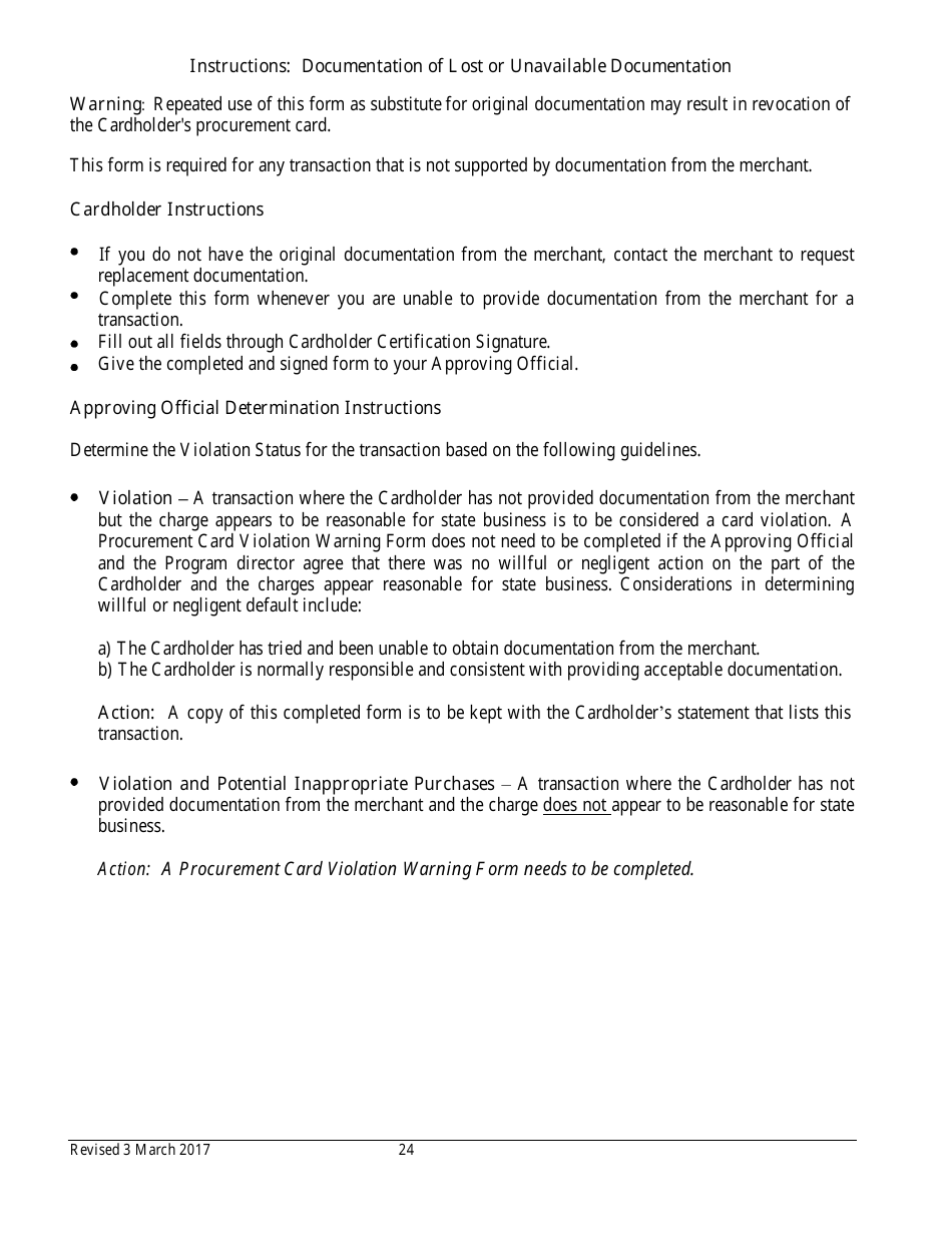 Procurement Card Department Manual - Colorado, Page 24