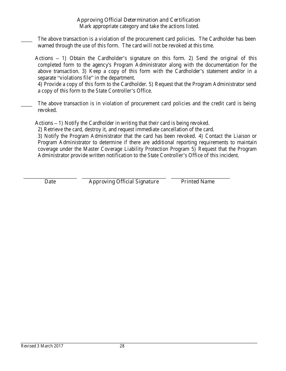 Procurement Card Department Manual - Colorado, Page 28