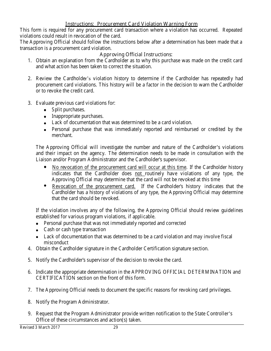 Procurement Card Department Manual - Colorado, Page 29