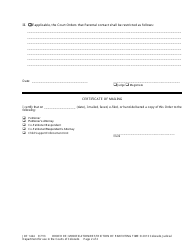 Form JDF1424 Order Re: Modification/Restriction of Parenting Time - Colorado, Page 2
