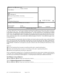 Form JDF1113 Parenting Plan - Colorado