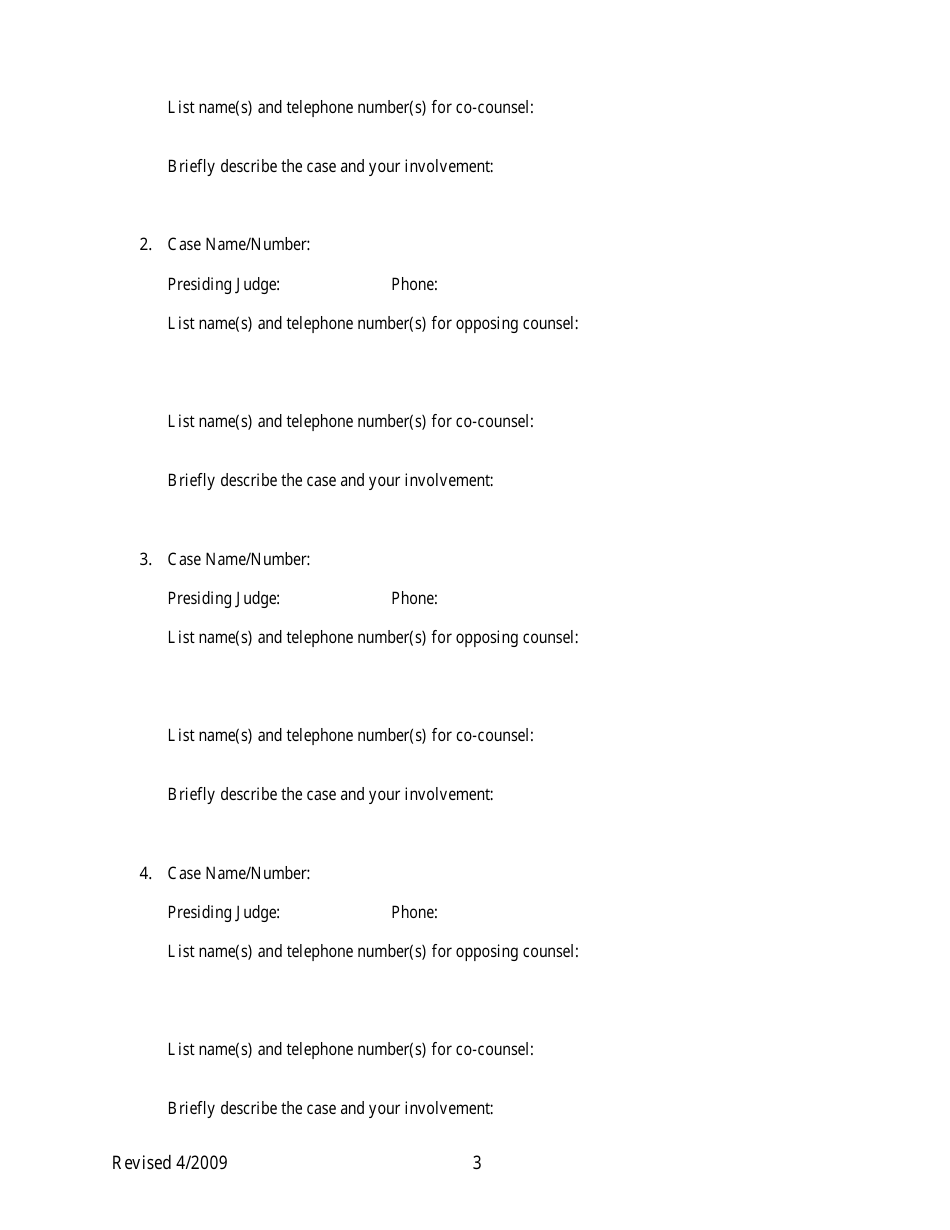 Application for Colorado State Court Judgeship - Judicial Nominating Commission - Colorado, Page 3