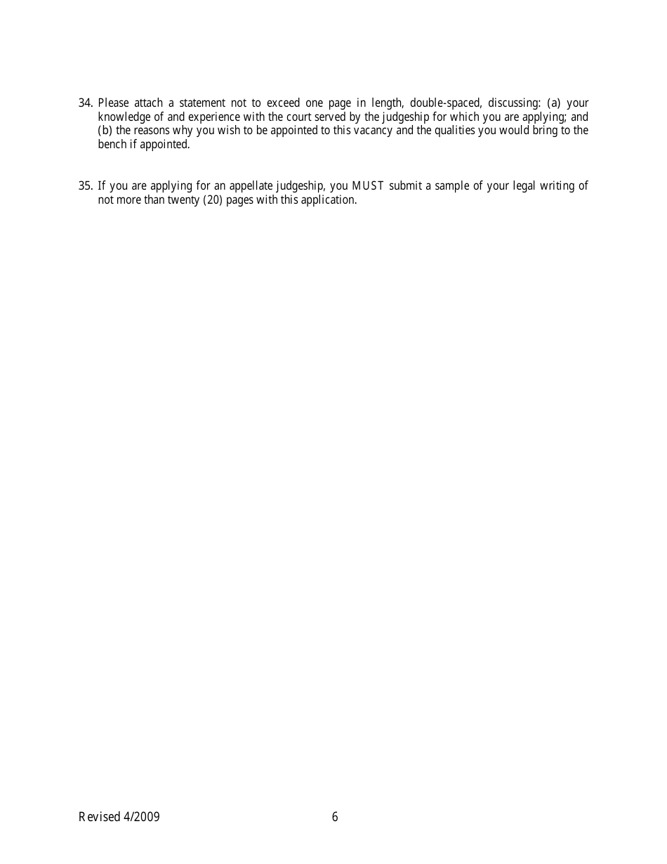 Application for Colorado State Court Judgeship - Judicial Nominating Commission - Colorado, Page 6