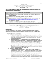 Document preview: Form DBPR ALU1 Application for Licensure as an Individual - Florida