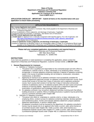 Form DBPR ALU1 &quot;Application for Licensure as an Individual&quot; - Florida