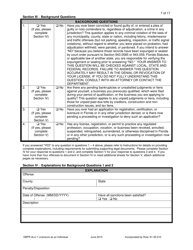Form DBPR ALU1 &quot;Application for Licensure as an Individual&quot; - Florida, Page 7